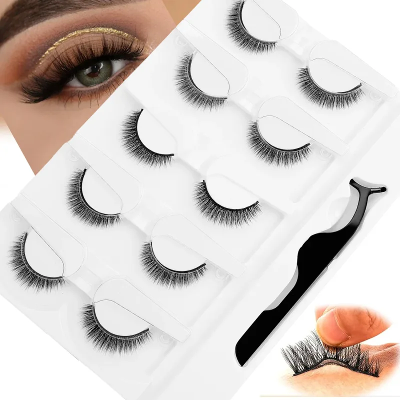 5 Pairs Glue-free Self-adhesive Eyelashes 3D Natural False Eyelash One Step Application Easy To Remove Eye Makeup Wholesale — image 9