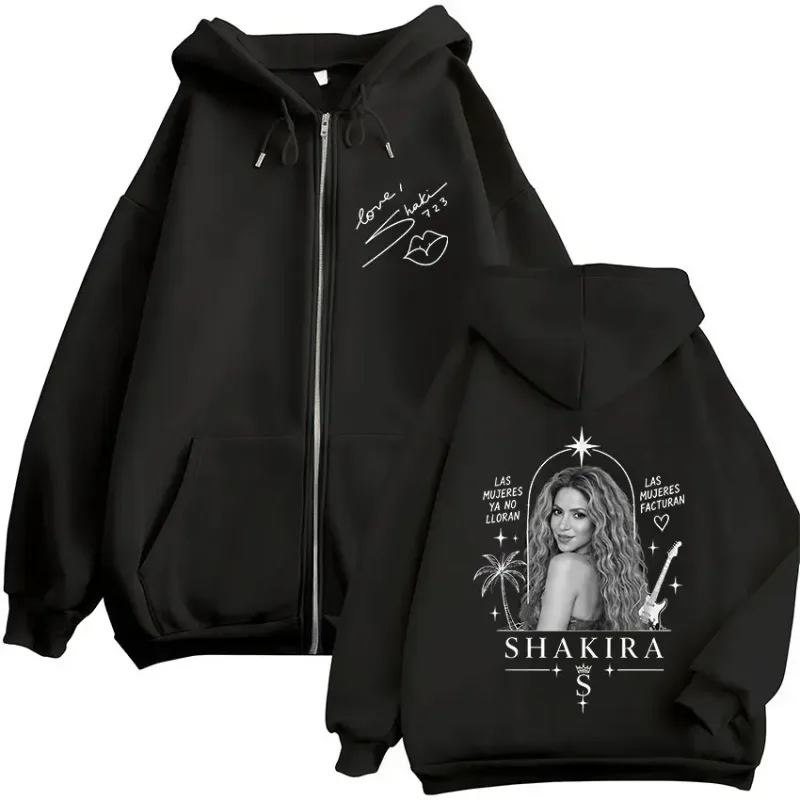Shakira LMYNL Las Mujeres Ya No Lloran Tour Zipper Hoodies Men Women Clothing Casual Long Sleeve Zip Up Sweatshirts Jackets Coat — image 1