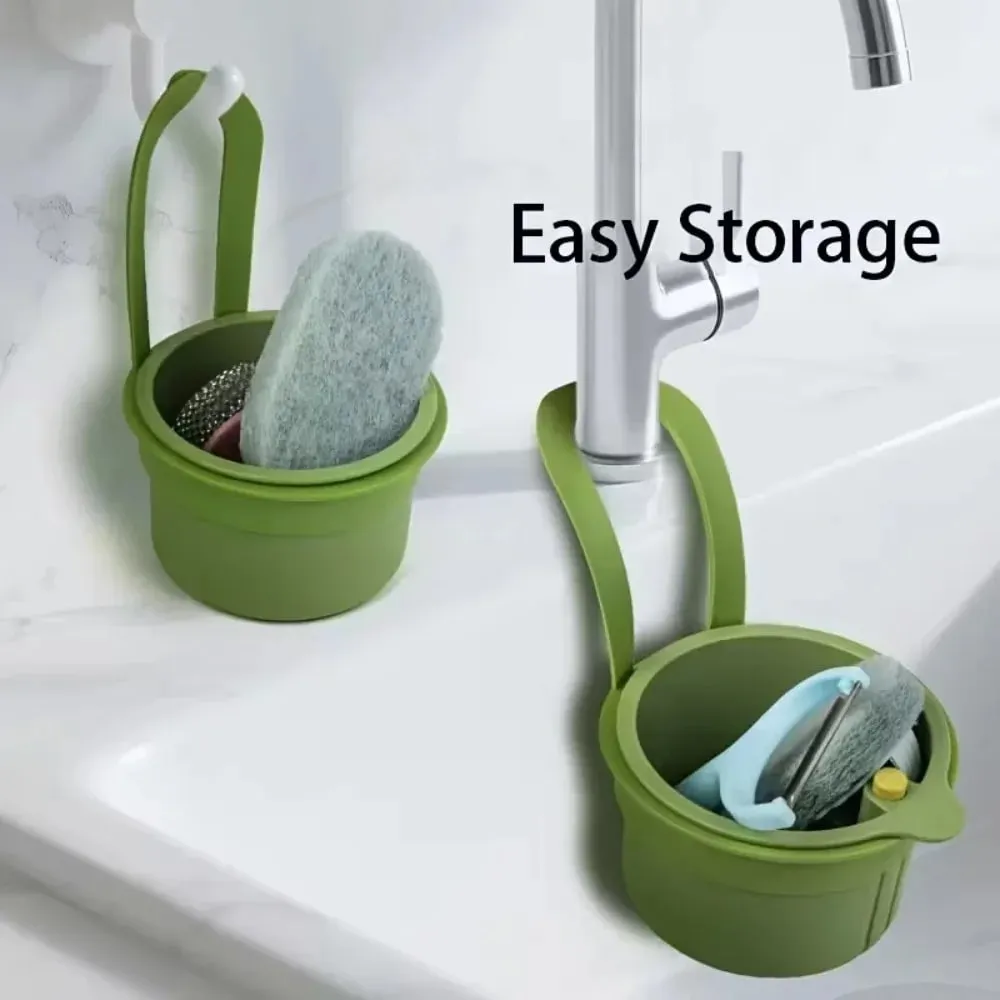 1PCS Press-Type Drain Basket: Food Strainer & Sink Organizer Multi-Functional for Kitchen & Bathroom Use — image 3
