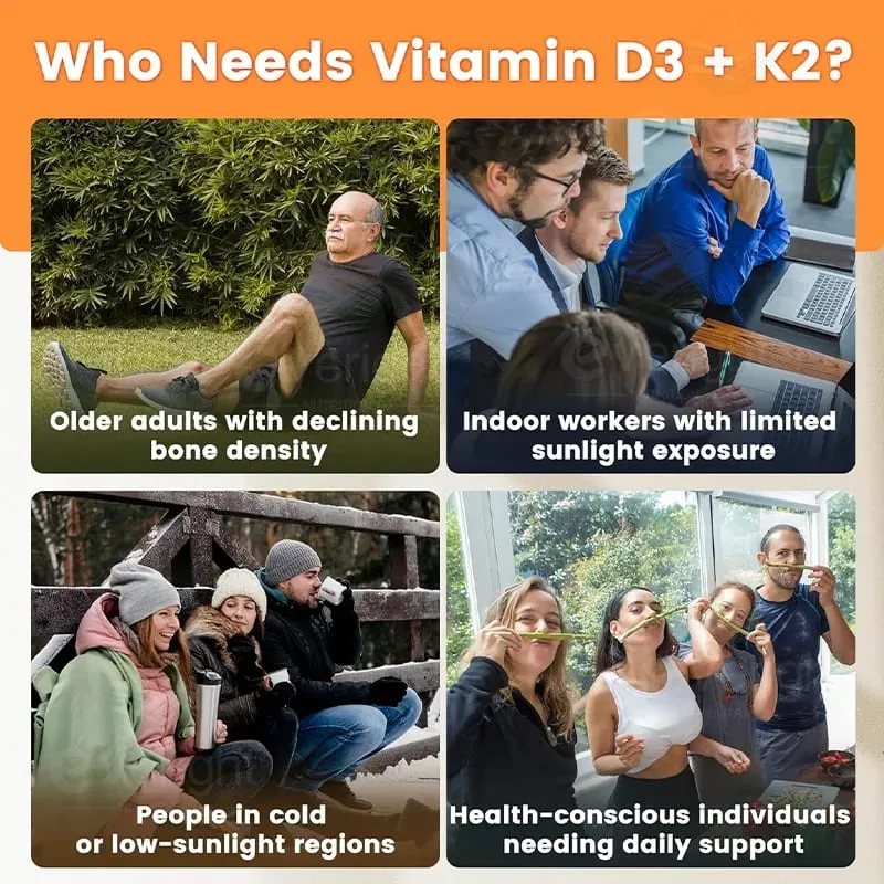 Vitamins D3 + K2 Organic Supplements High Bioavailability - Supports Bone Density Calcium Balance Immunity & Mood Health — image 6