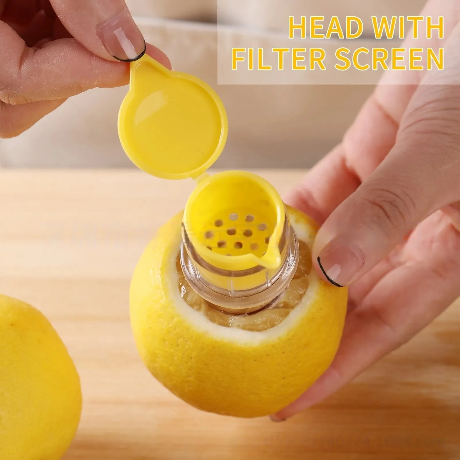 New Screw Top Lemon Juicer Mini Manual Lemon Squeezer Portable Lemon Juicer With Lid Squeeze Lime for Cocktails Plastic Manual — image 8