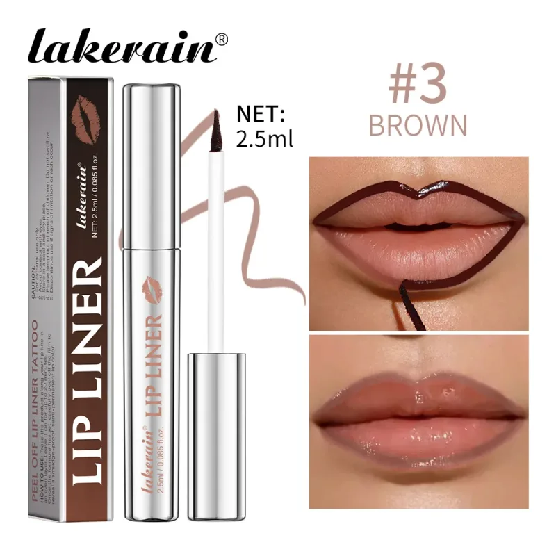 Lakerain Peel Off Lip Liner Waterproof Smudge-proof Lip Liner Long Lasting Color Non-fading Hydrate Nourish Lip Contour Makeup — image 10