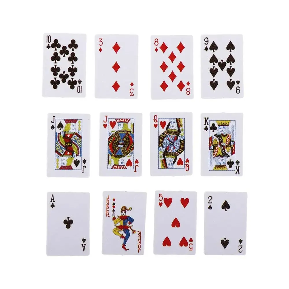 Potřeby Domů Dekorace Mini pokerové karty Miniatura Hrací pokerové karty Miniaturní hry Poker Mini hrací karty — image 2