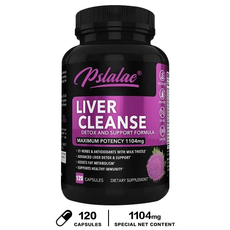 Liver Cleanse Detoxification Support Supplement - Complete Health Capsules with Artichoke Berberine Turmeric Herbs — image 9