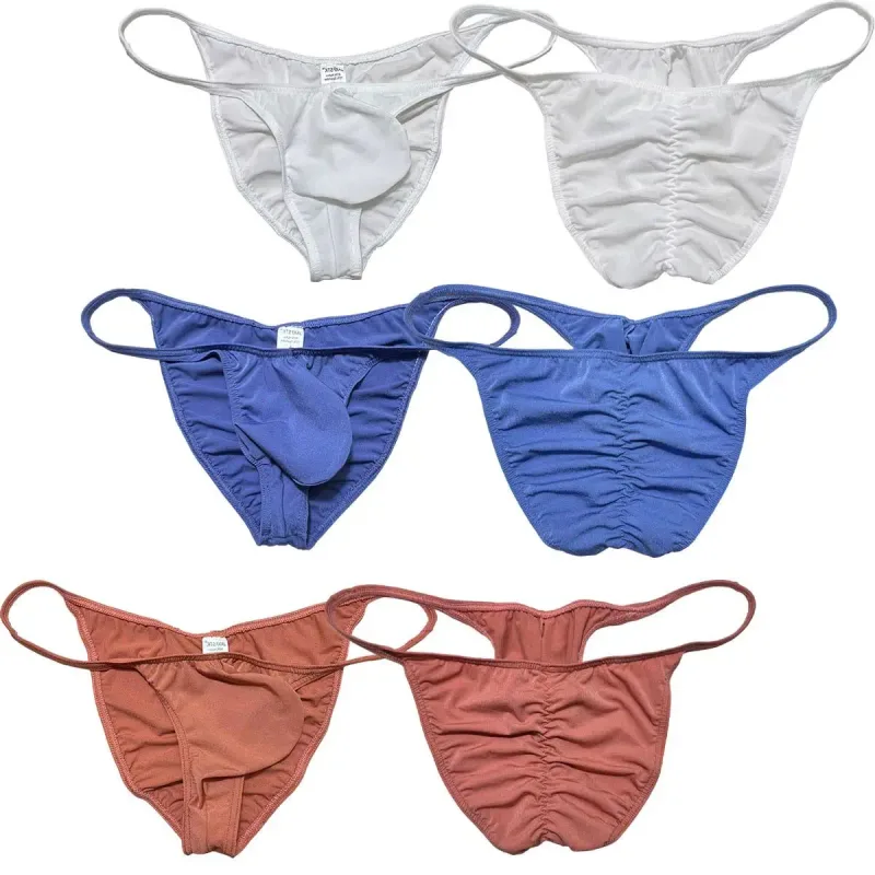 Men's Soft Micro Briefs Underwear Breathable Lightweight Ultrathin Bikini Briefs Men Low Rise Mini Triangle Cut Mini Panties