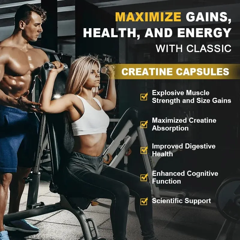 Creatine Monohydrate Capsules | Creatine Pills Supports Workout Recovery Lean Muscle Gain Performance,Creatine Supplements — image 6