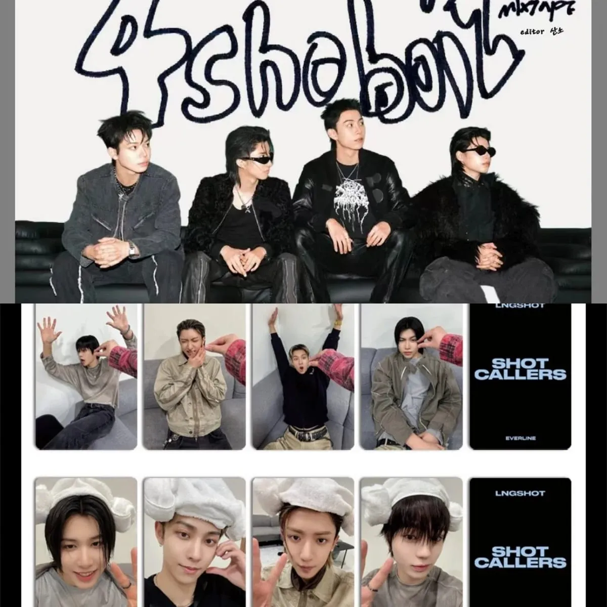 4PCS Kpop Hot Boy Group LNGSHOT Album "SHOT CALLERS" EVERLINE HD Discount Card OHYUL LOUIS RYUL WOOJIN Small Cards Photocards — image 1