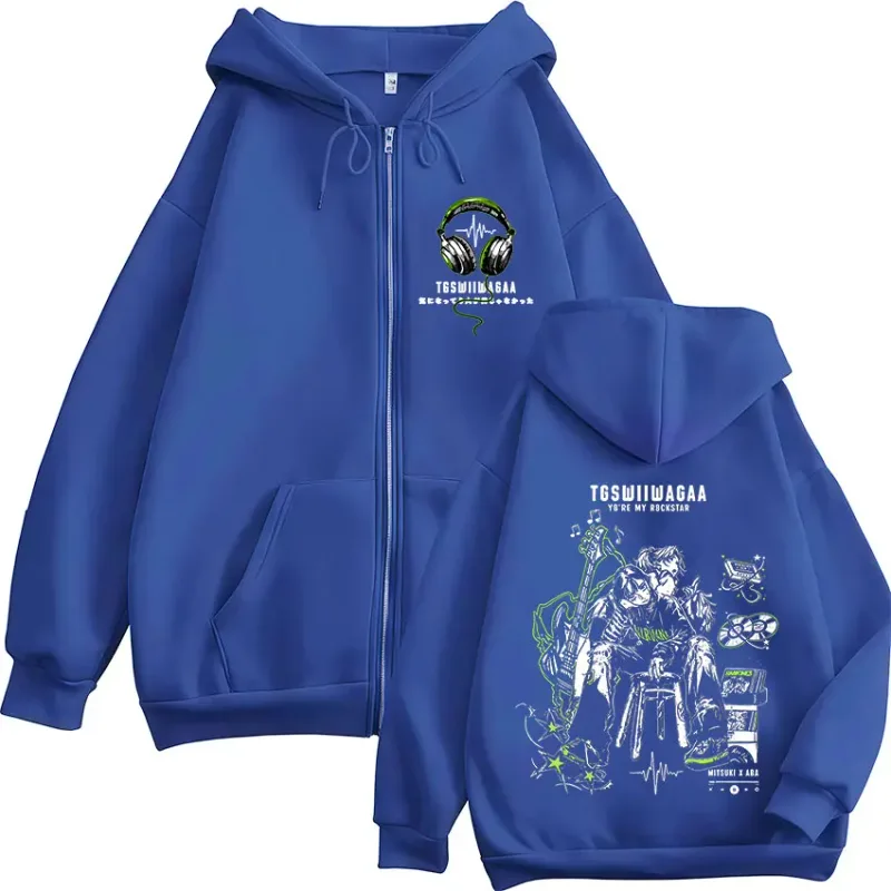 Anime The Guy She Was Interested in Wasn't A Guy At All Zipper Hoodies Men Women Fashion Casual Zip Up Hooded Sweatshirts Jacket — image 6