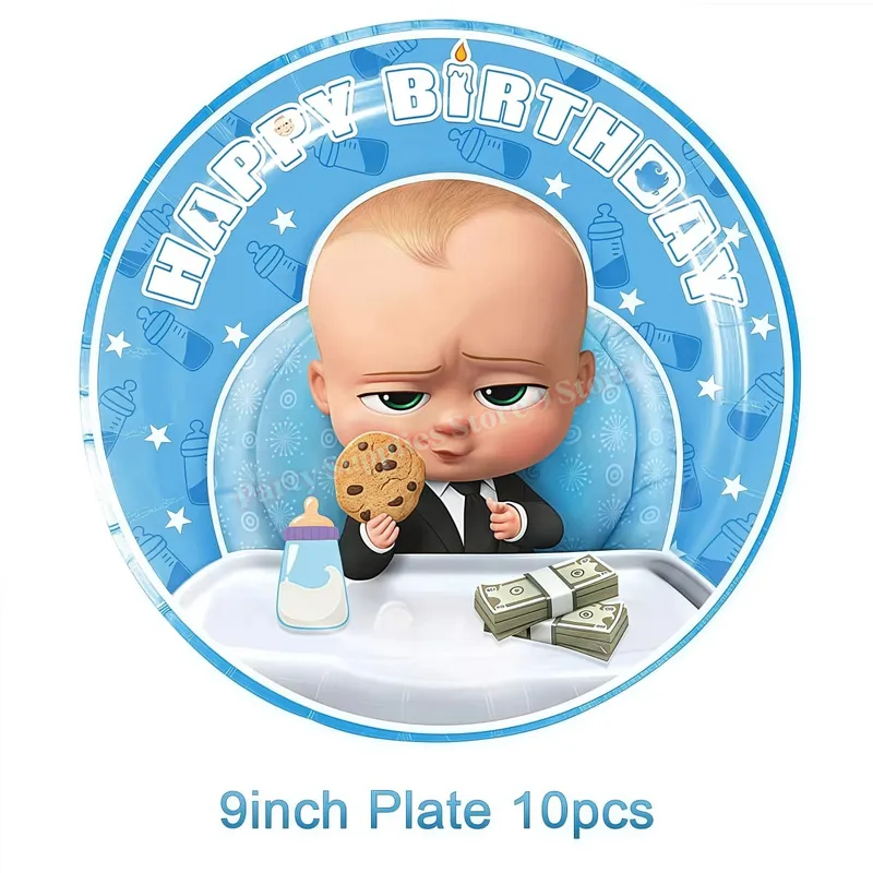 Bossed Baby Theme Newborn 1st Birthday Party Decoration Paper Plate Cup Balloon Banner Kid Boy Favors Baby Shower Event Supplies — image 15