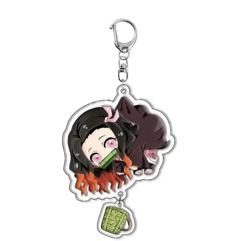 Hot Demon Slayer Tanjiro Kamado Acrylic Keychain Anime Peripherals Cute Cartoons Fashion Jewelry Backpack Pendant Christmas Gift — image 8