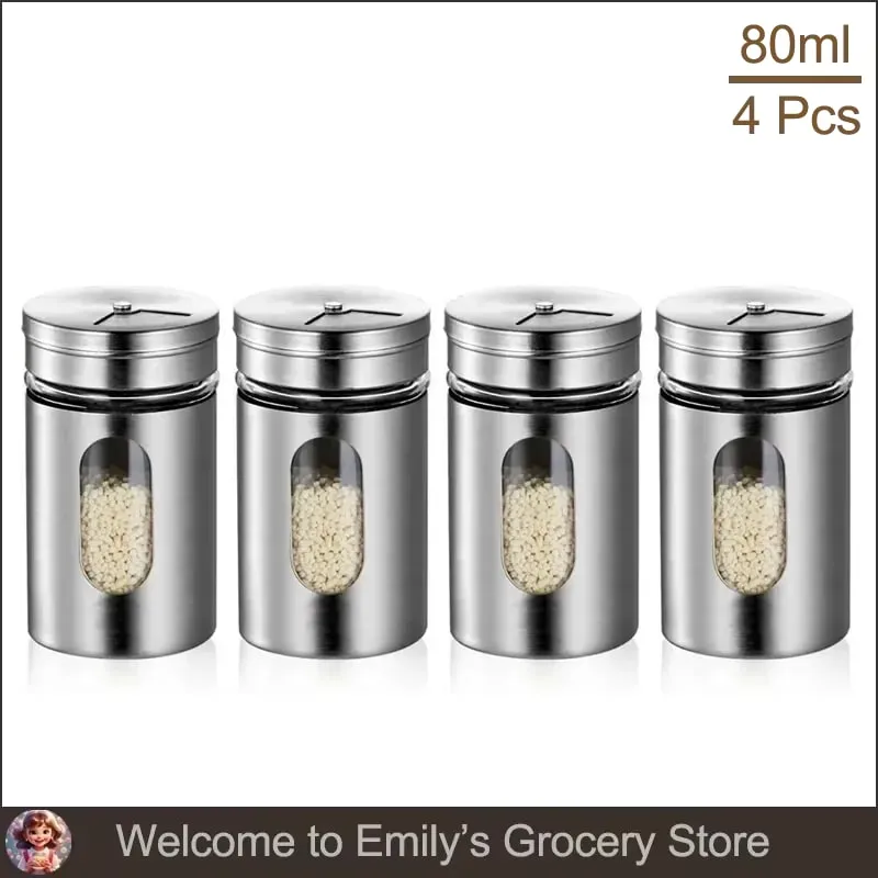 Stainless Steel Spice Shaker Seasoning Cans Rotate Camping Barbecue Jars Spice Storage Box Salt Sugar Pepper Storage Bottle — image 13