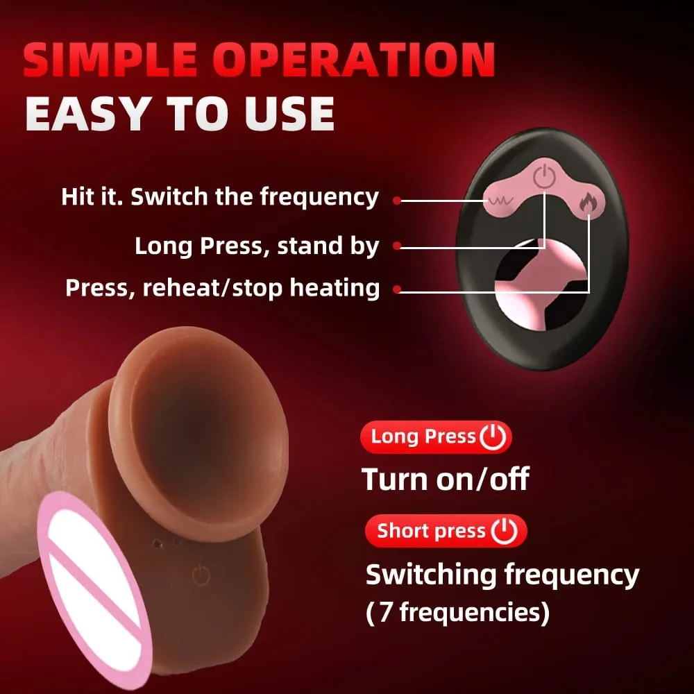 9.65" Thrusting BIG Dildo Vibrator Silicone with 10 Thrusting & Vibranting & Heating Modes Anal Dildo Sex Toys with Suction Cup