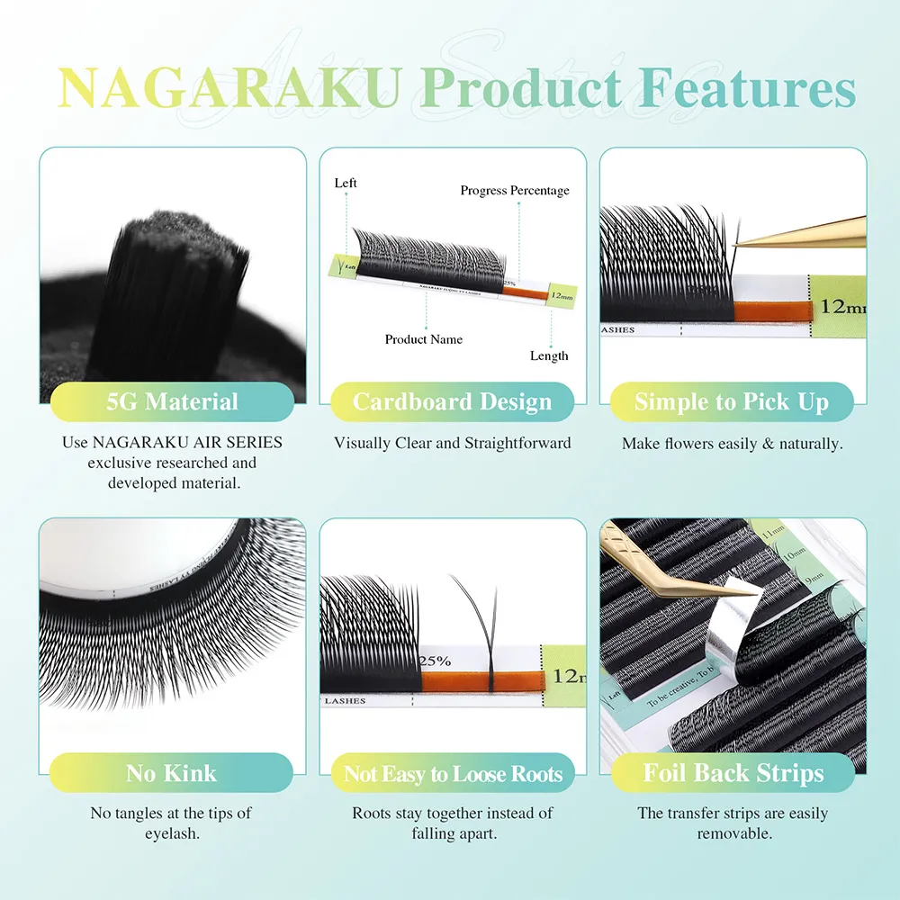 Flying YY Fox Eye Lashes Y Shape Eyelash Extensions Blød Natural Premade Volume Fans Bundle Eyelashes Makeup — image 5