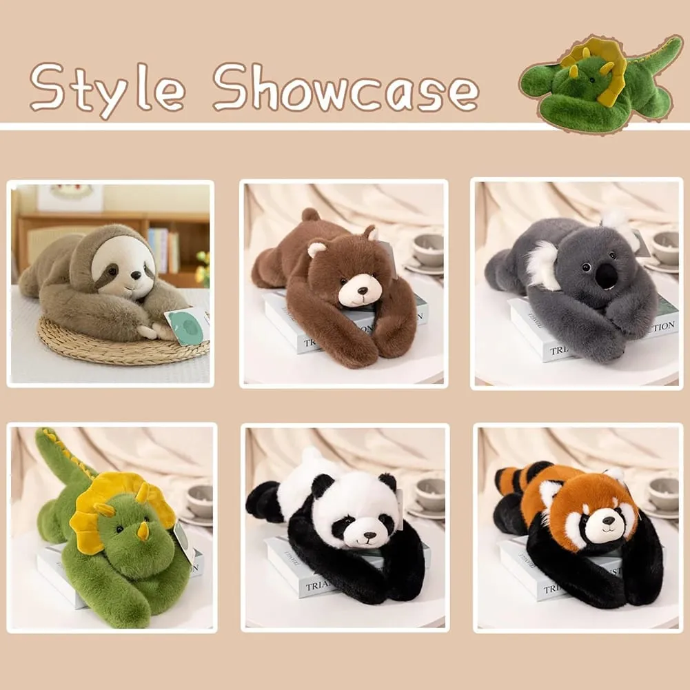 Panda Plush Pillow Cushion Cute Lying Down Animal Back Support Pillow Toy Ultra-Soft Comforting Hug Companion Pillow