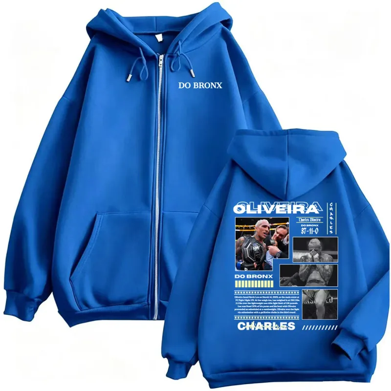 Do Bronxs Charles Oliveira Sweatshirt Jacket Coats Men Women Violence Aesthetic Zipper Hoodies High Quality Fleece Zip Up Hoodie — image 5