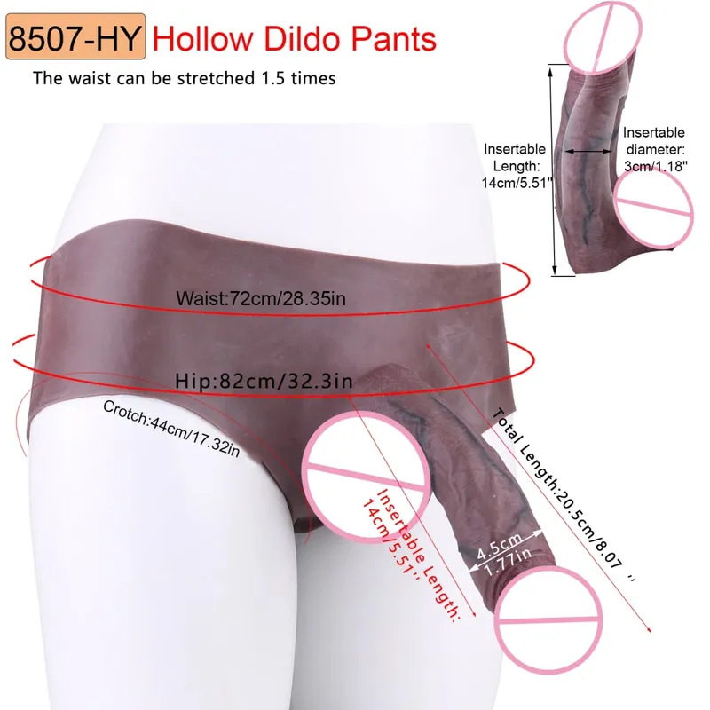Boxer en Silicone pour hommes, pantalon avec gode creux réaliste, manches de pénis, jouet sexuel pour Couple adulte, Sexshop — image 12