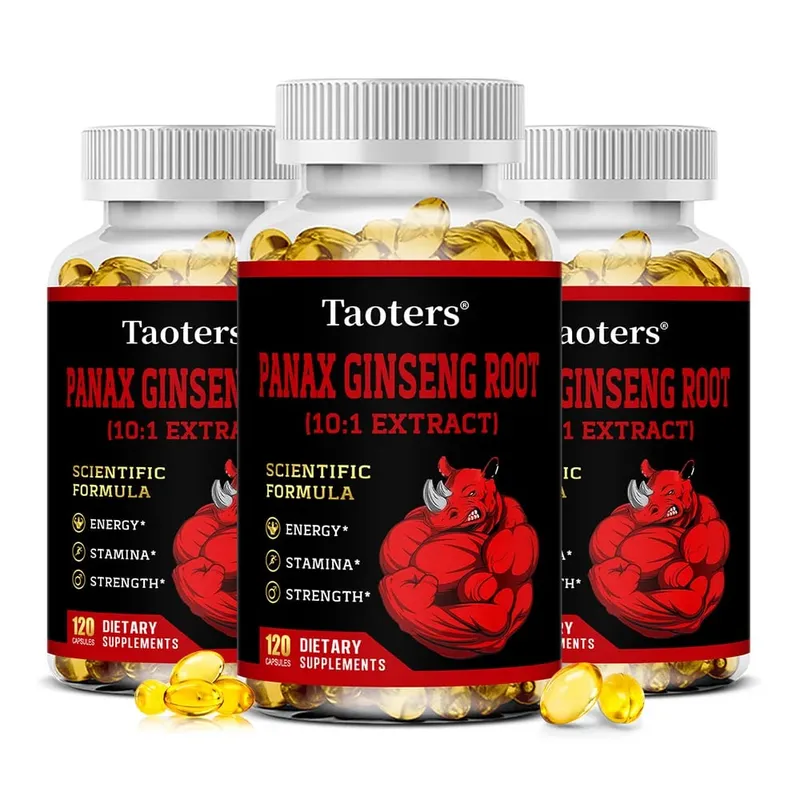 Panax Ginseng Root Capsules - Ashwagandha Extract Supplement Provides Energy Muscle Strength for Adults — image 8