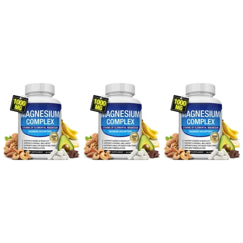 Nutrition Magnesium Complex Capsules 8-Form Elemental Magnesium Supports Healthy Body Functions 1000 Mg 90 Capsules — image 9