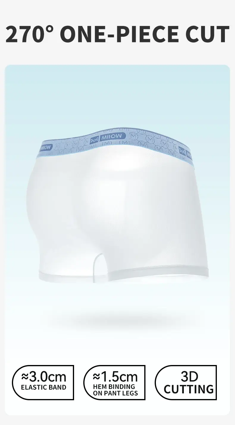 MiiOW 3Pcs Ice Silk Men Underwear 10A Antibacterial Breathable Crotch Men's Panties Silky Seamless Man Underpants Boxershorts — image 10