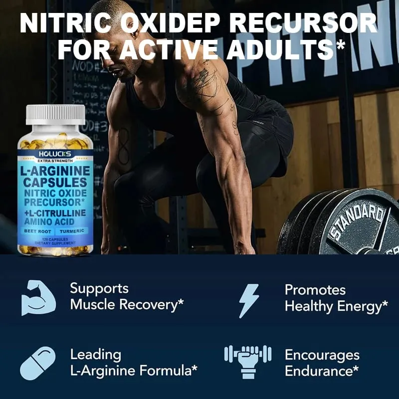 L-Arginine Capsules with L-Citrulline - Nitric Oxide Supplement for Performance Endurance and Muscle Support Vegan Non-GMO — image 4