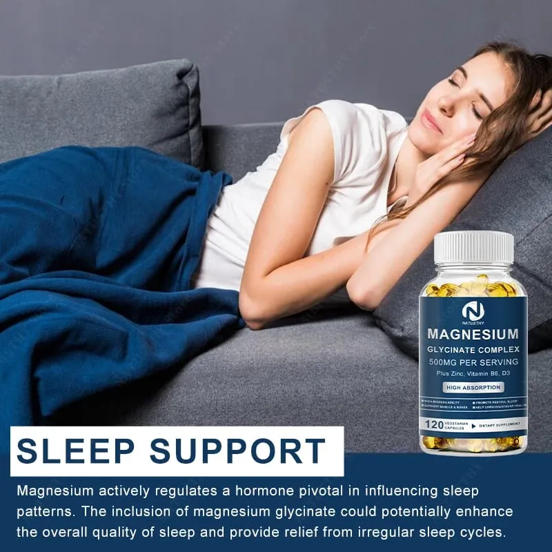 Magnesium Glycinate Capsules with Zinc for Sleep Quality Muscle Recovery Heart Brain Health — image 7
