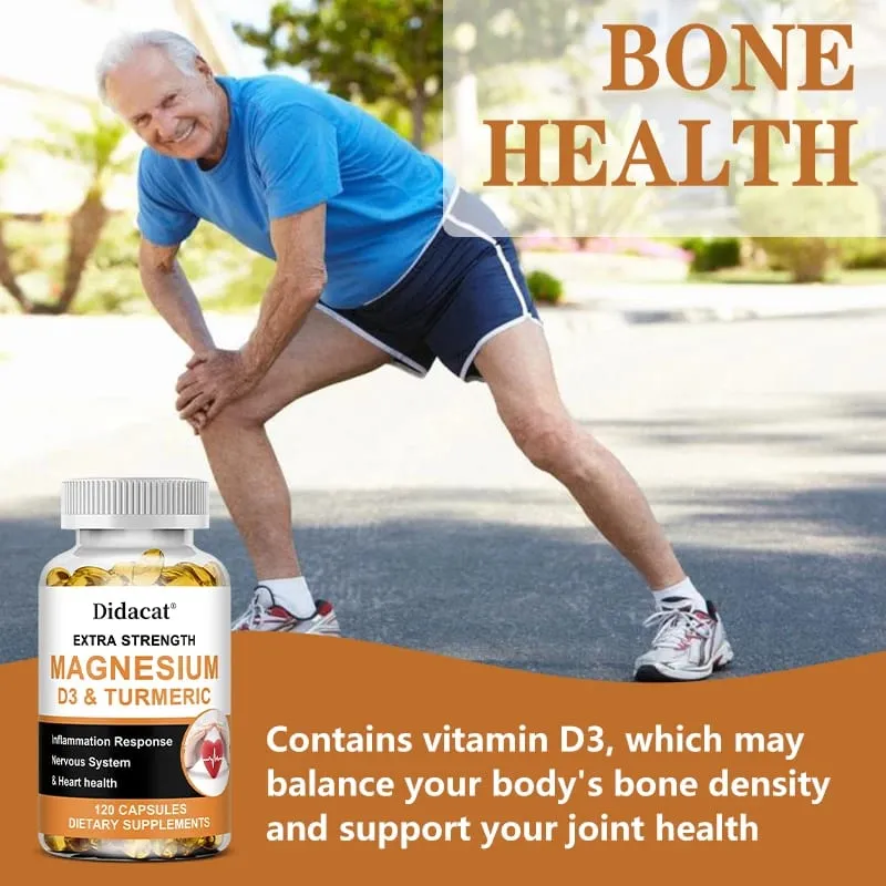 Calcium Magnesium Vitamin D3 & Turmeric Capsules Multi-Nutrient Herbal for Bone Muscle & Daily Whole-Body Nutritional Support — image 4