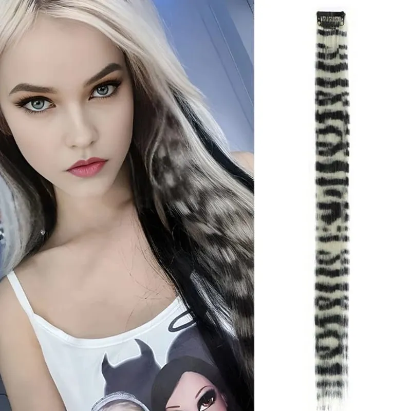 Rainbow Colored Feather Clip In Hair Extensions 18inch Synthetic Hair Piece Y2K Fashion For Women Girls Cosplay Party Halloween — image 12