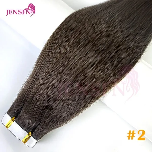 Tape In Hair Extension 100% Real Human Hair Straight Hair Seamless Invisible Skin Weft Remy Tape Ins Brown Blonde Womem — image 9