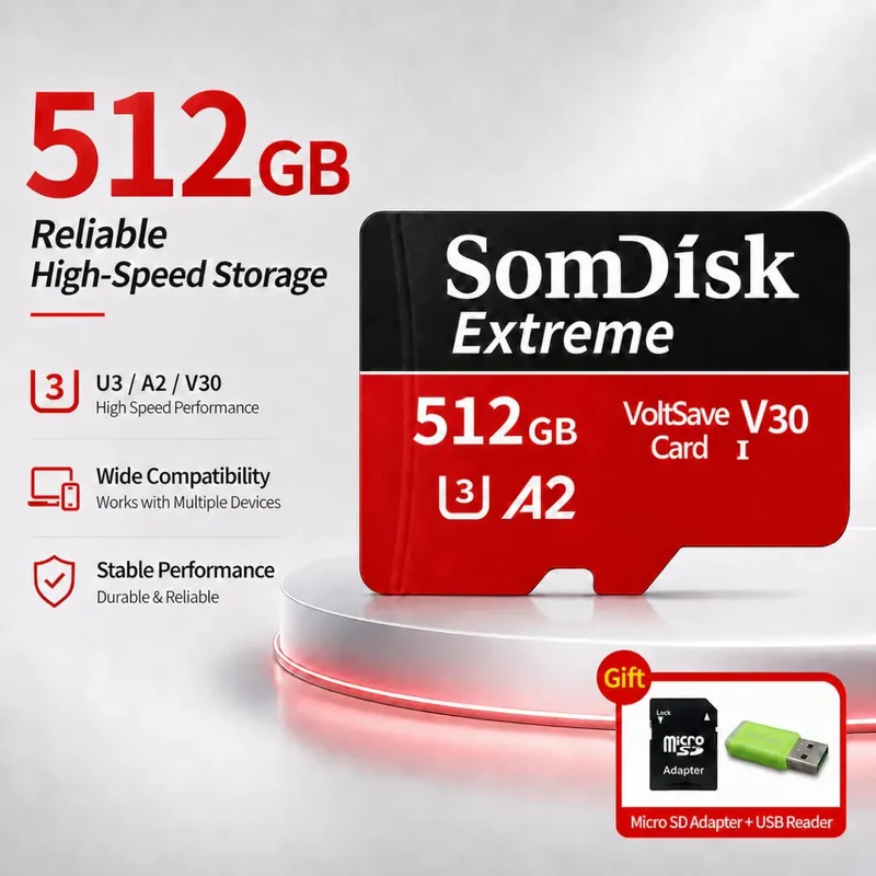 Micro TF/SD Card 512GB Large‑Capacity Memory Card 256GB 128GB SD Cards For Drone Dash Cam Tablet — image 8