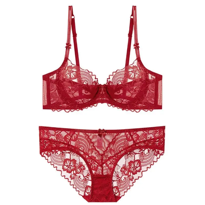 Victorian Lace Purple Underwear Set Soft Underwire Bralette Ultra Thin Anti-sagging Elegant Female Underwear Set — image 6