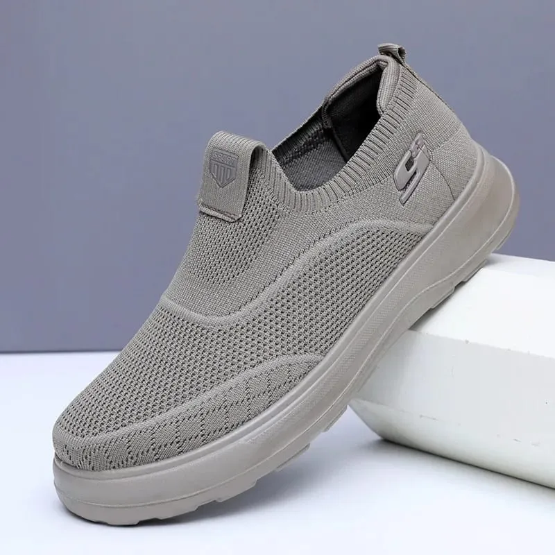 Men's Breathable Mesh Sneakers Lightweight Knit Upper Comfortable Soft Sole Non-slip Casual Walking Shoes Fashion Versatile — image 2
