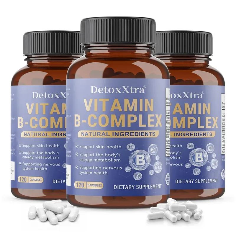 Vitamin B Complex Capsules Relieve Stress Energy Metabolism Nervous System & Immune Wellness Support Vegetable Capsules — image 9