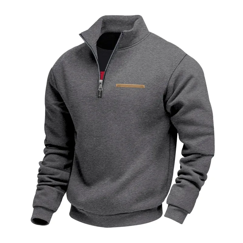 Men's Thick Fleece Stand Collar Sweatshirt Autumn Winter Color Block Striped Warm Outdoor Casual Daily Jacket Outerwear Cozy — image 10