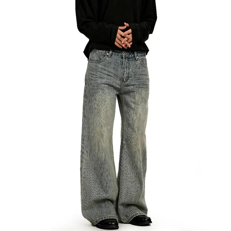 American Retro Minimalist Distressed Washed Men's Jeans Solid Full Length Causal Straight-leg Pants 2026 Spring News 9X1974 — image 5