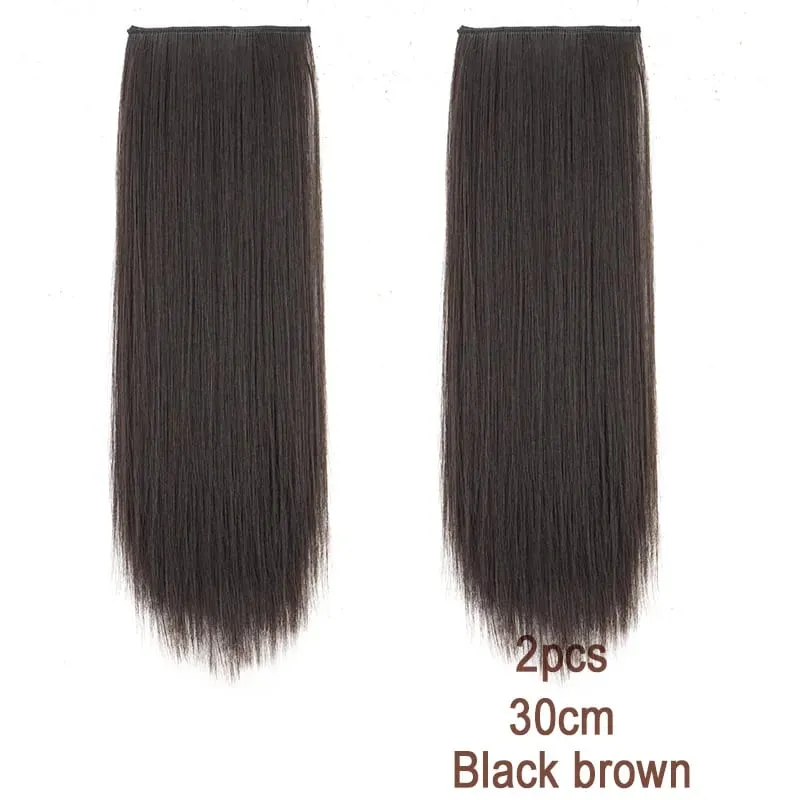 2pcs Synthetic Overhead Hair Clip Style Hair Invisible Extension Increases Hair Volume Hair The Top of Hairpiece for Women — image 16