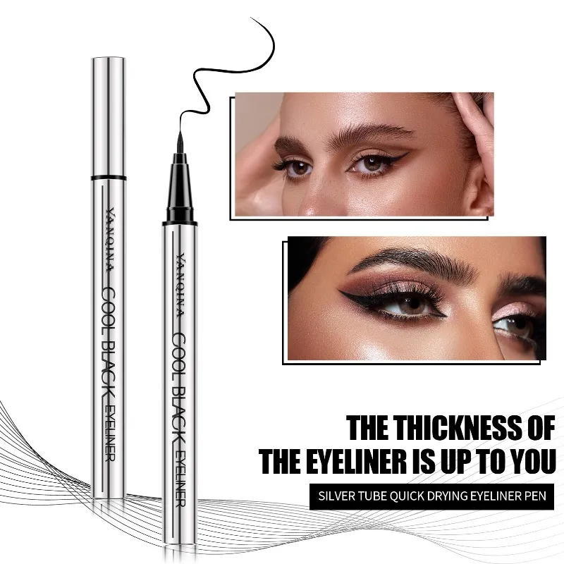 Quick-Drying Liquid Eyeliner Waterproof Smudge-Proof Long-Lasting Black Brown Ideal for Beginners Liquid Eye Liner Pen — image 3