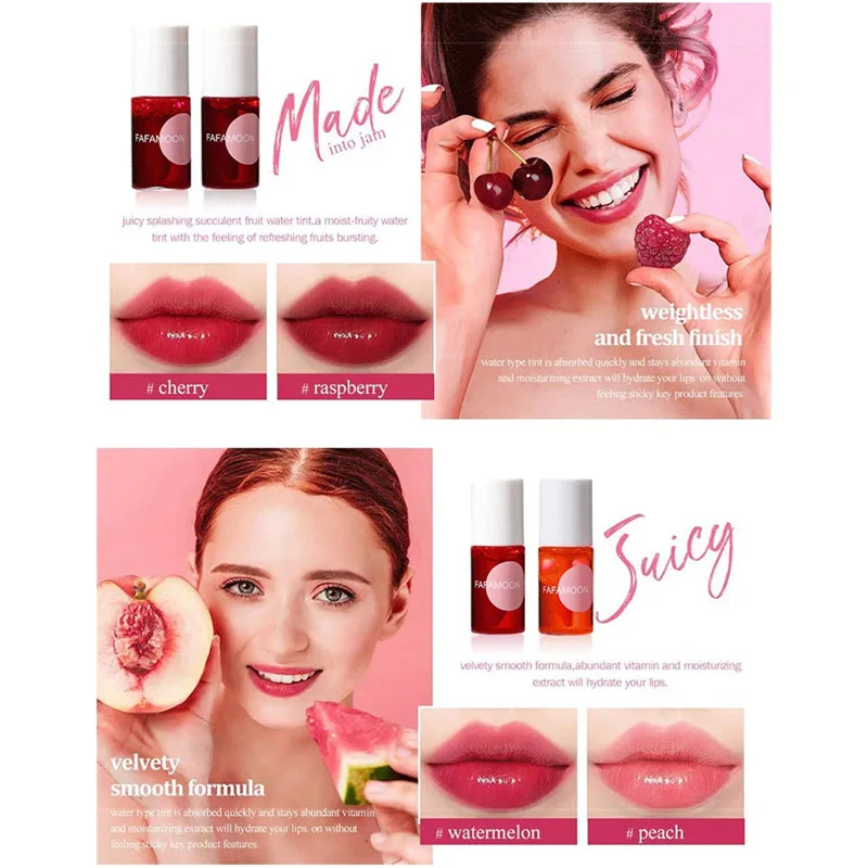 Mini Water Liquid Tint Hydratační lesk na rty Mirror Lip Glaze Dlouhotrvající voděodolná rtěnka Rosered Lip Cheek Rouge Cosmetic — image 4