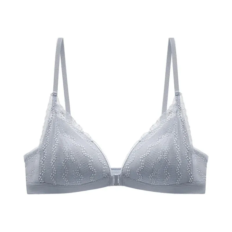 Push Up Bra for Small Breasts - Front Close Lace Bralette Wireless Demi Triangle Cup Sexy Underwear Thin Demi Cup Small Chest — image 10