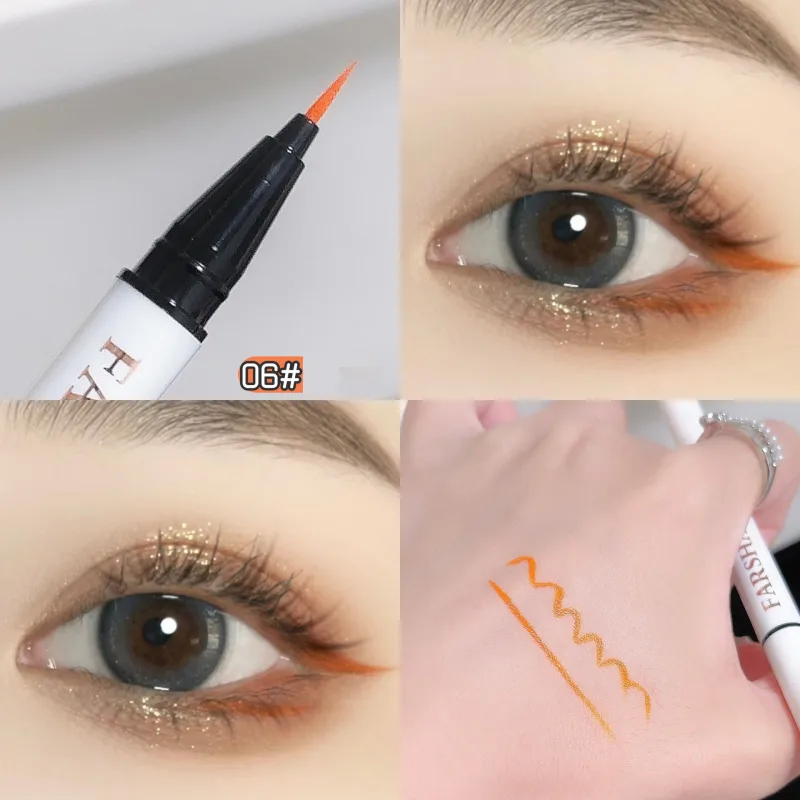 12 kolorów wodoodporny eyeliner w pisaku bardzo cienka końcówka eyeliner w płynie długotrwały eyeliner szybkoschnący kolorowy makijaż na cosplay — image 13
