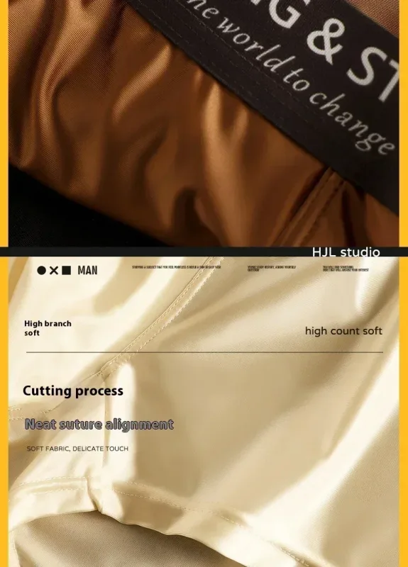 1/3PCS Men's Cool Ice Silk Boxers Shorts Summer Satin-like Solid Underpants Skin Friendly Breathable Mesh Crotch Male Underwear — image 8