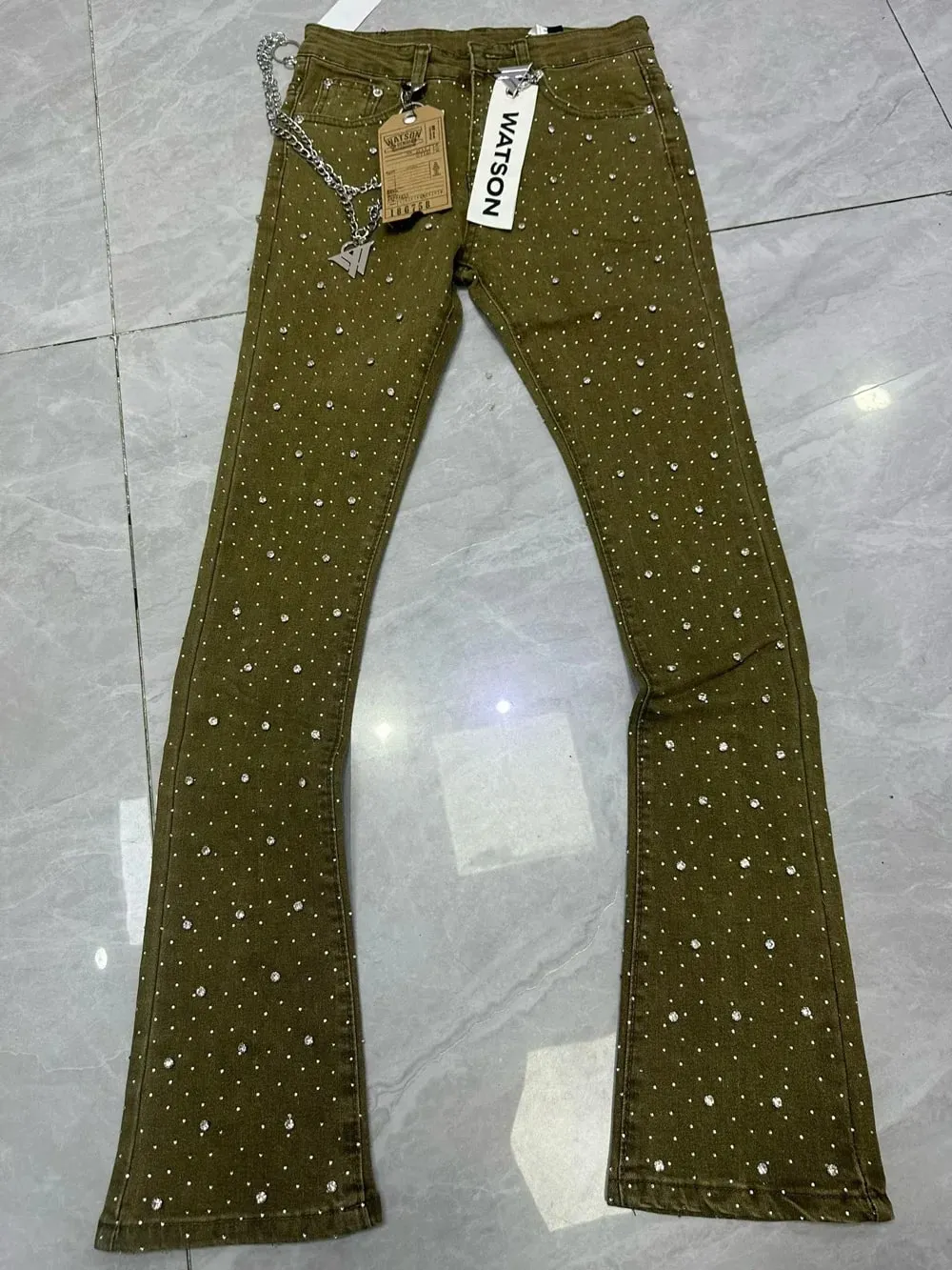 2026 Men's Multi-Pocket High Street Quality Slim Fit Skinny Long Denim Flared Men Yellow Red Pink Jeans Pants — image 12