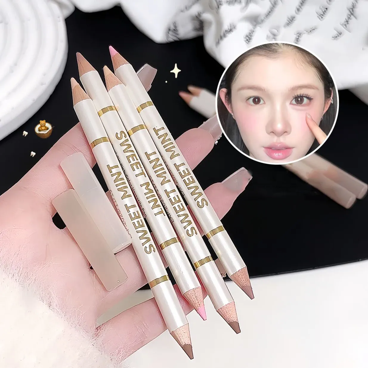 Dual End Aegyo-Sal Makeup Pen Nude Apricot Brown Under Eye Highlight & Shadow Pencil Natural Contour Brightening Eye Liner — image 6
