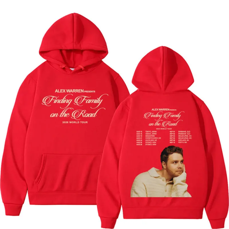 Alex Warren Finding Family on The Road 2026 World Tour Hoodies Sweatshirts Men Women Fashion High Quality Retro Oversized Hoodie — image 11