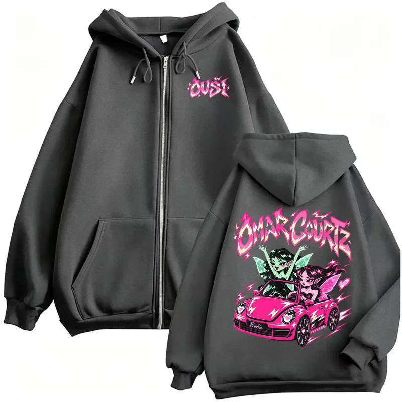 Omar Courtz Por Si Manana No Estoy Tour Zipper Hoodies Men's Harajuku Hip Hop Sweatshirts Jacket Casual Fleece Zip Up Pullovers — image 5