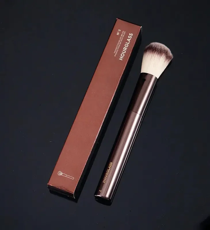 1pc Hourglass Powder Contour Makeup brushes Foundation Blusher Make up brush metal handle Concealer Bronzer high end with box — image 25
