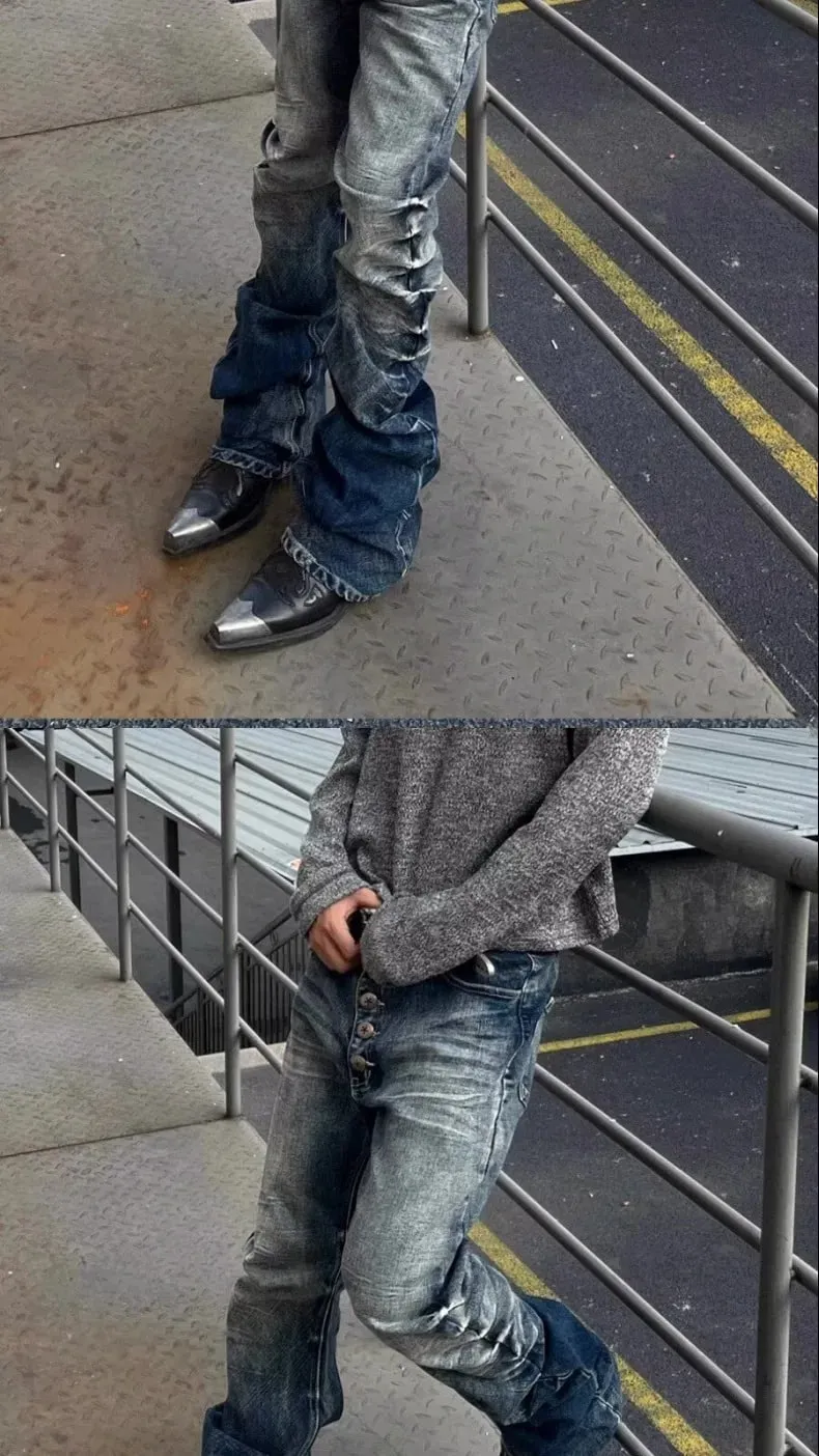 European American New Fashion Men's Slim Casual Trendy Simple Basic Denim Trousers Male Daily High Street Jeans Pants Clothes — image 9