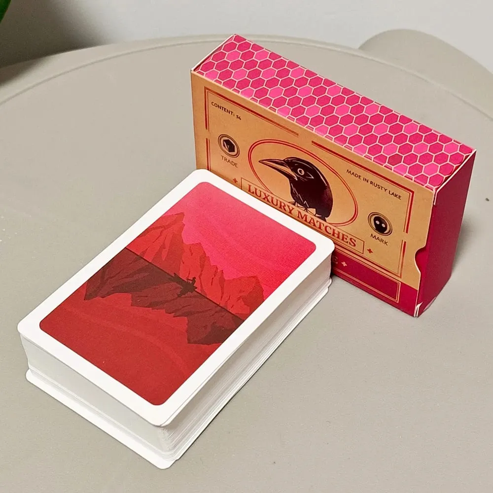 9*6cm on Embossed Cardstock Rusty Lake Playing Cards - 54 Pcs Poker Cards Featuring Mr. Crow Mr. Owl & Cube Escape Characters — image 2