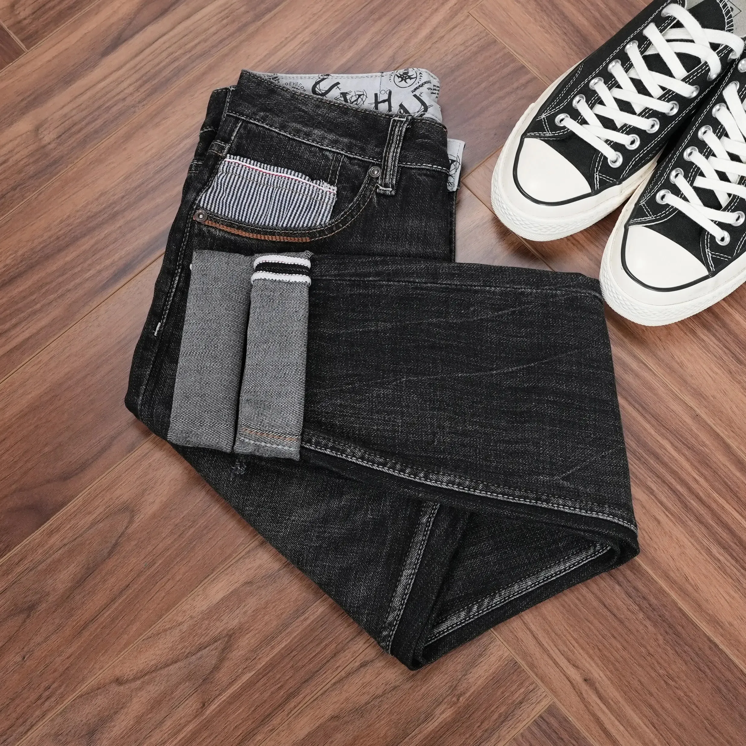 Men's Autumn New Arrival Black Gray Slim Fit Straight Denim Jeans | Slight Stretch | Dark Wash | Versatile & Comfortable Pants