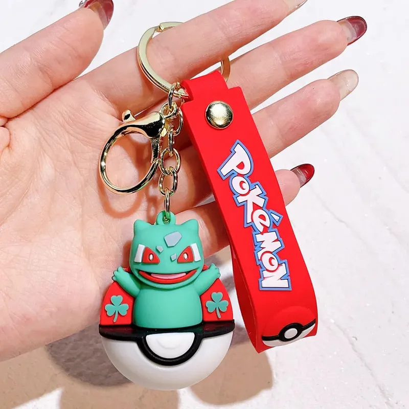 40 Style Wholesale Anime Pokémon Pikachu Eveen Keychain Cartoon Cute Charizard Keyring Student Backpack Car Key Chain Toys Gifts — image 25