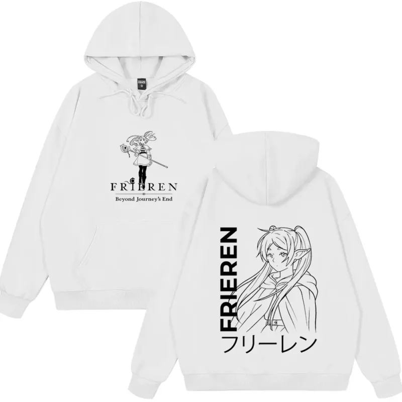 Anime Frieren: Beyond Journey's End Hoodies Men's Women Clothing Fashion Harajuku Tops Couple Style Wears Winter Fleeece Clothes — image 4